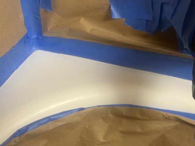 tub chip repair refinishing just around the radius